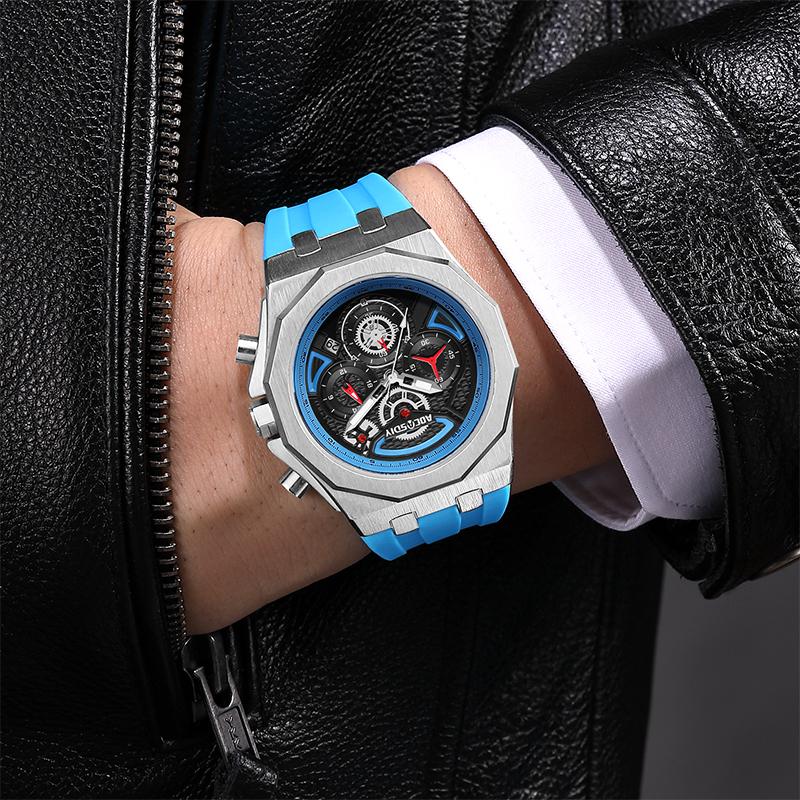 High Quality Watches for Men Luxury Original Male Quartz Wrist Watch Silicone Strap Sport Clock Relogio Masculino Drop Shipping