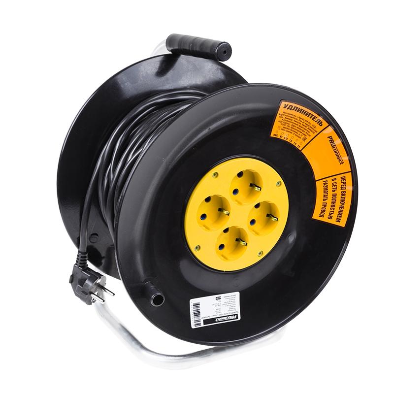 

Удлинитель Proconnect на катушке, 4 розетки, ш 50 м, 3x1 мм2, стандарт 11-7607