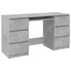 VidaXL Desk Concrete Grey 140x50x77 Cm Chipboard