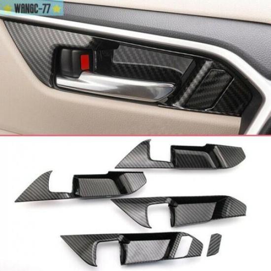 For Toyota Rav4 - carbon Fiber Interior Car Door Handle Bowl Cover Trim