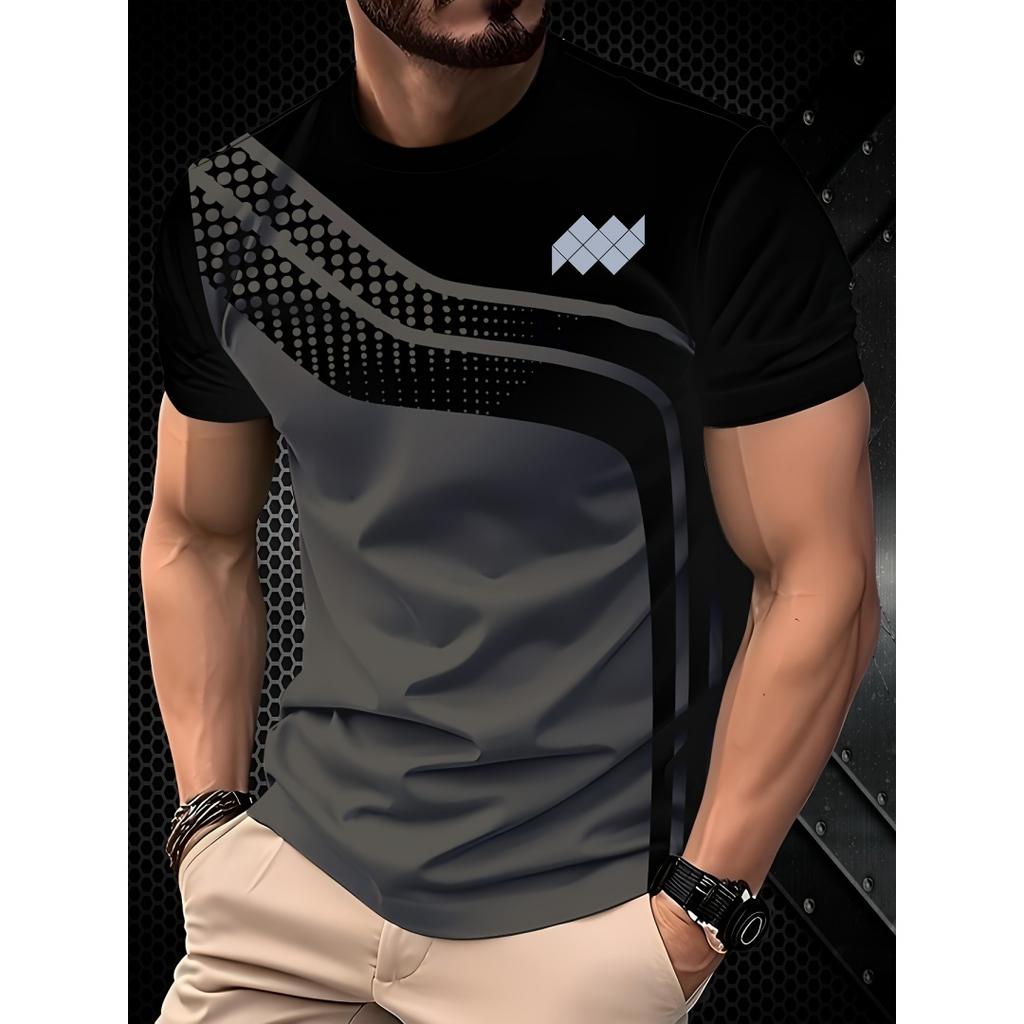 Men's Striped Top Simple Comfortable Short-sleeved Fashionable T-Shirts Men’s