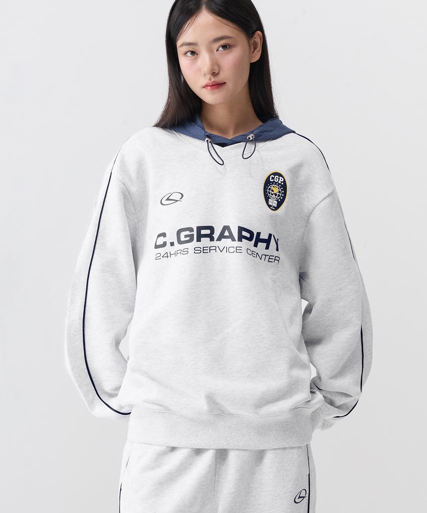 CGP 24H Track V-Neck Sweatshirt_Light Gray