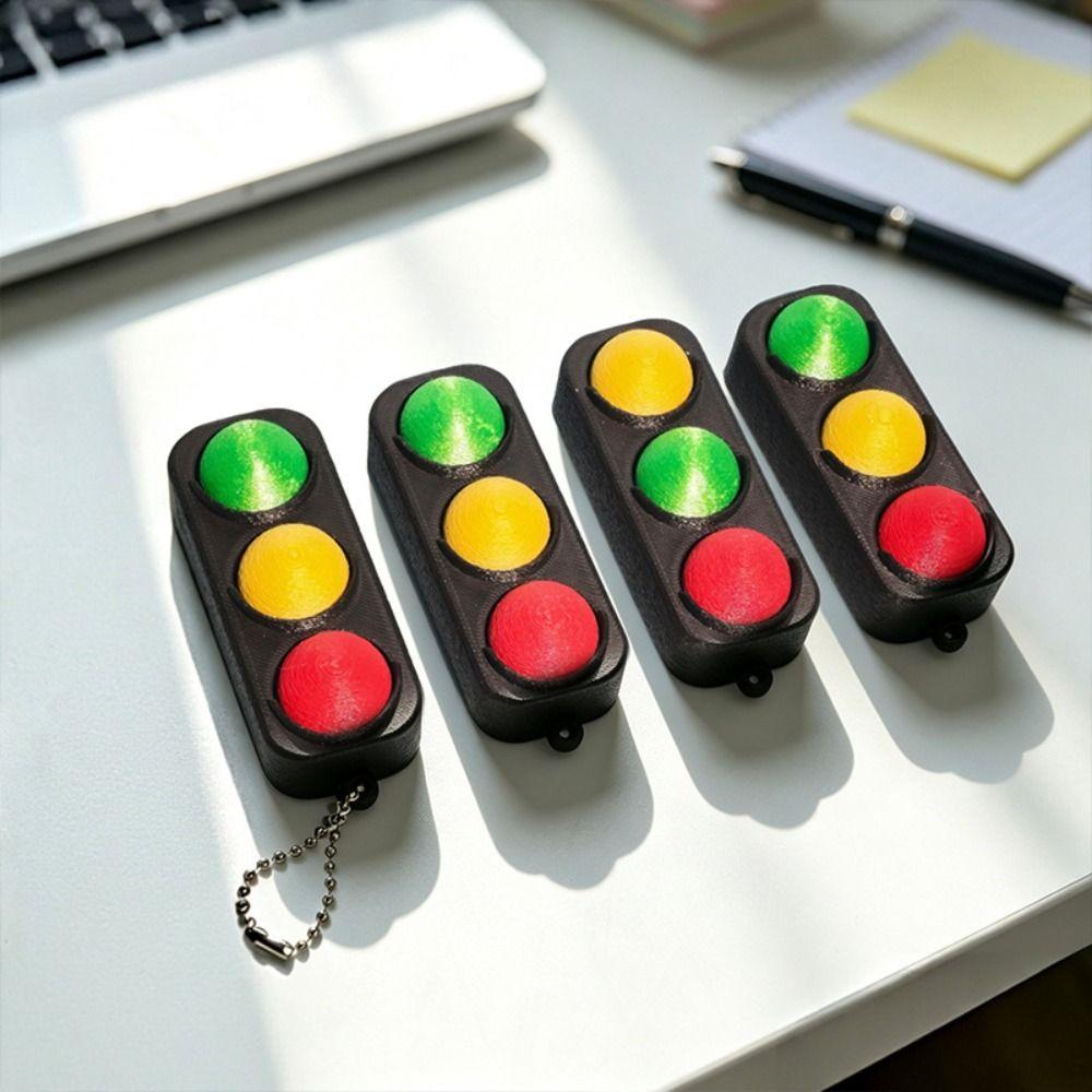 Portable Fidget Clicker Keychain Lightweight Traffic Light Fidget Toy Backpack Charm  Daily Use