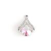 Color Transparent Rhinestone Diy Alloy Jewelry Accessories Diamond-Set Heart Bracelet Necklace Pendant Love Pendant