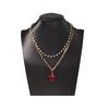 Korean version of simple, fashionable and fresh temperament double-layer stacked chain imitation pearl niche design necklace versatile daily