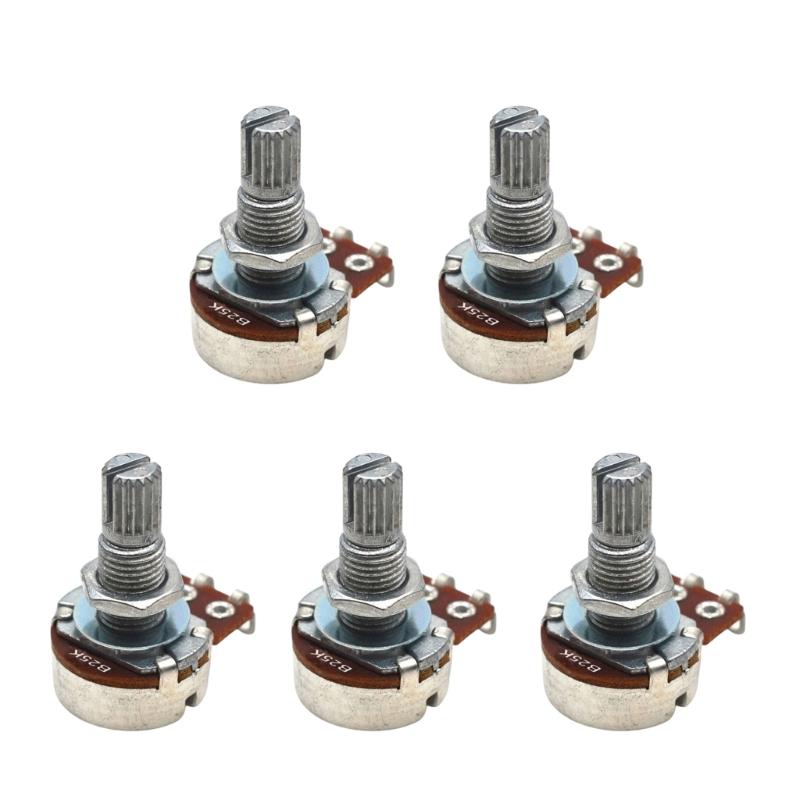 5Pcs 18mm Pots Shaft Guitar Potentiometer 25K A/B Guitar Amp Potentiometer ELectric Guitar Volumes Tone Pots Easy to Use