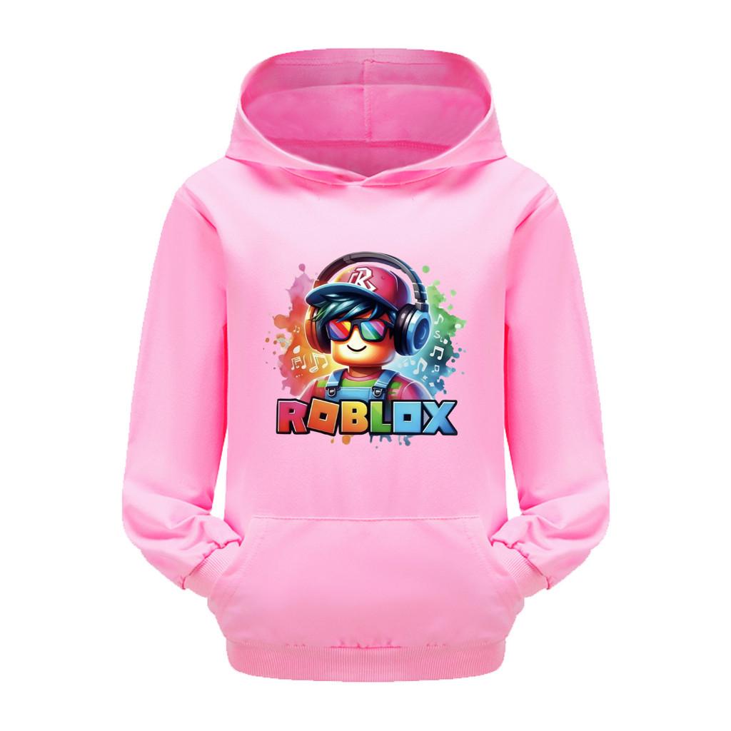 5528 Детские Мальчики Девочки Roblox Игра Принт Повседневные Модные Карманные С Длинным Рукавом Толстовки 110cm розовый