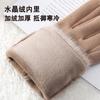 Suede Gloves Women's Autumn and Winter Mink Fur Belt Windproof and Velvet Warm Touch Screen Outdoor Electric Vehicle Riding Gloves