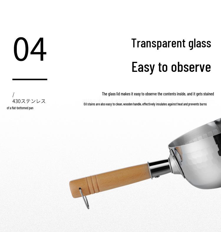 Japanese Yukihira Stainless Steel Milk & Noodle Pot - Non-stick, Induction Compatible.