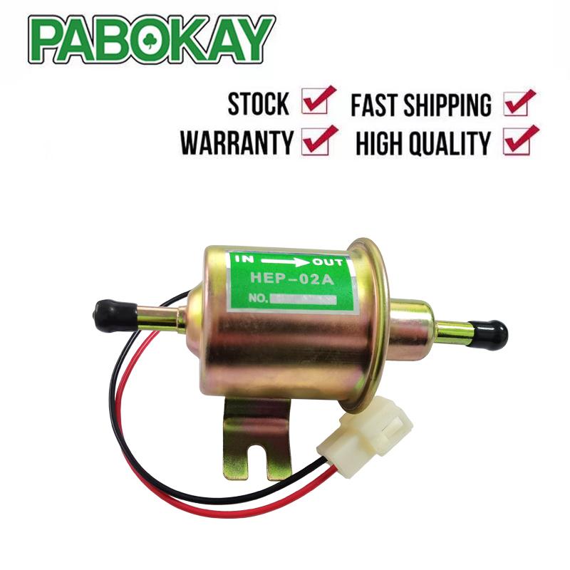 Universal Diesel Petrol Inline Electric Fuel Pump HEP-02A Low Pressure 12V 2.5-4PSI