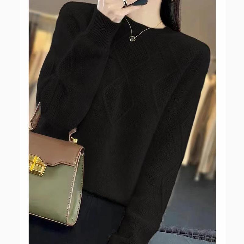 Autumn and Winter Women's Pullover Sweater Knitted Sweater with Round Neck and Loose