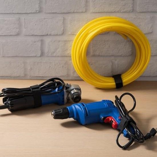 Trilancer 10m x 2.5cm reusable cable tie adjustable hook loop strap + 50 buckles included can be cut freely wire management
