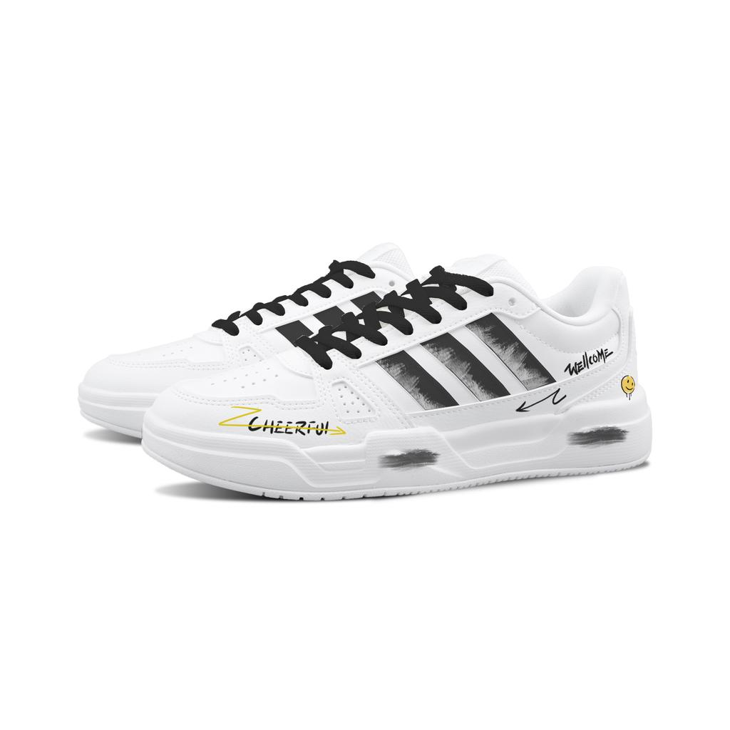Adidas LITE BALLER PU Millennium Graffiti Abrasion Resistant Lightweight Slip Resistant Low top Skateboard Shoes Unisex JS4358(Team1800-)
