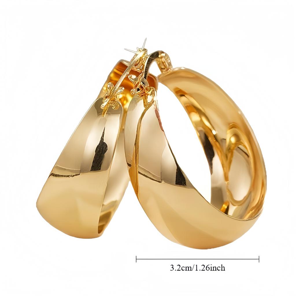 French Fashion, Light Luxury Style, Simple Women's Earrings, Large Curved Geometric Accessories, Exquisite