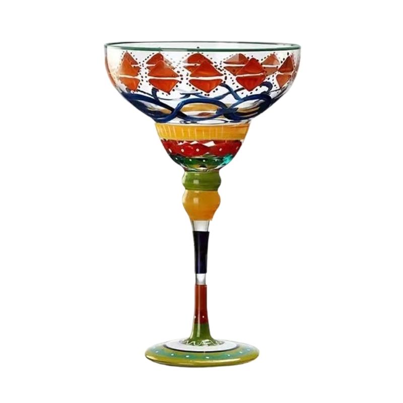 Margarita Glass Mexicans Hand Painted Glasses Bar Cup for Martinis Drinking Glassware Drinkware for Cocktail Champagne