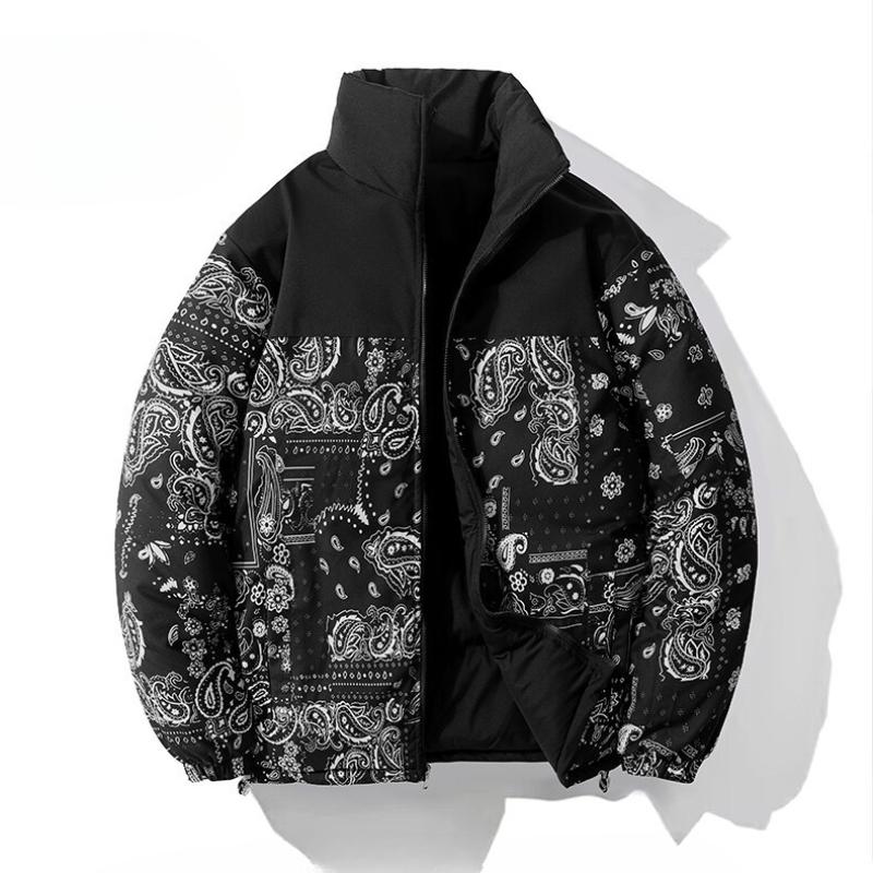 

Новый зимний стиль Мужская и женская одежда Двусторонняя утолщенная теплая хлопковая куртка-пальто Хлопковая куртка Стойка воротник Свободная хлопковая куртка Мужская 4XL