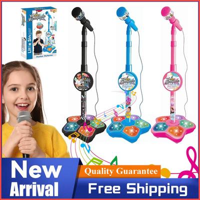 Kindermikrofon mit Ständer, Karaoke-Maschine, Musikinstrument, Spielzeug zur Gehirnförderung, Lernspielzeug, Geburtstagsgeschenk für Mädchen und Jungen