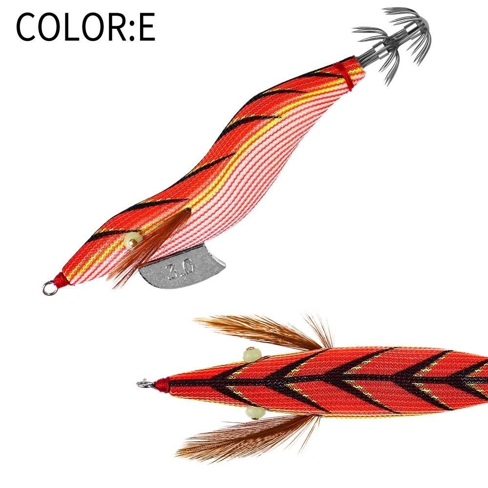 Egi 3.0 Hook Squid Bait Wutong Wood Octopus Design Jigging Lures Cuttlefish Shape 30g Weight Artificial Lures Saltwater Fishing