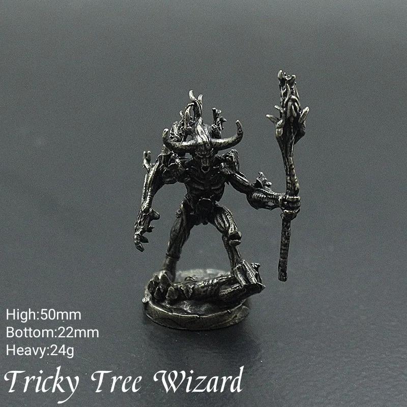 Vintage White Bronze Demon Race Soldier Statue Desktop Board Game Soldier Model Toys Desk Mini Decorative Ornament Crafts Gifts