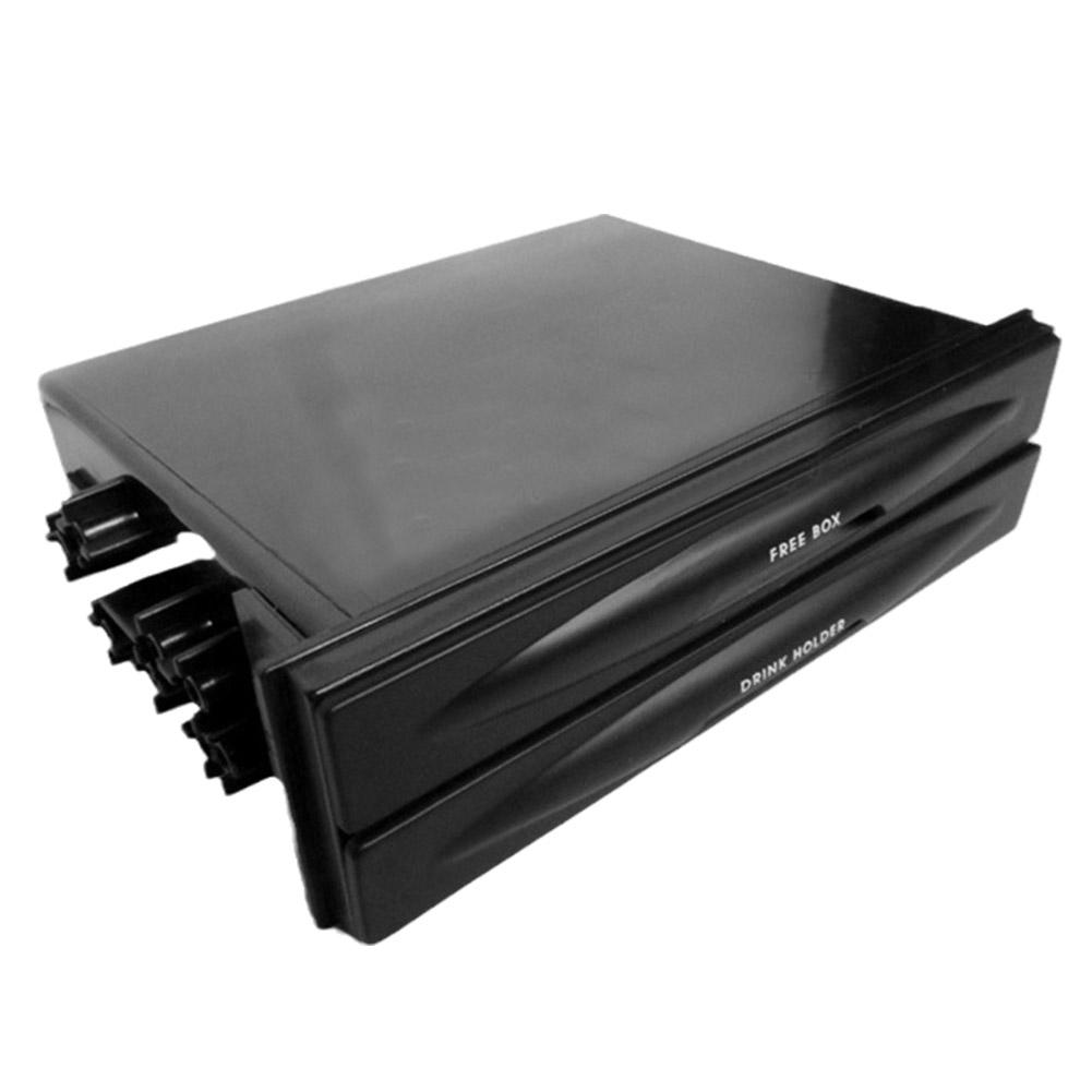 Car Universal Double/Single Din Radio Pocket Kit Drink Holder Storage Storage Cup Double Box Layer Box Multi-purpose Drawer I3P2