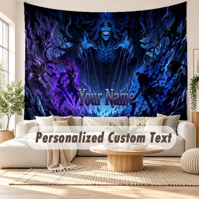 Custom Name Wall Hanging Tapestry,Solo Leveling Decorative Backdrop Tapestry For Dorm Home