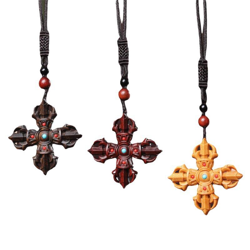 Vajra Cross Pendant Sweater Chain Car Hanging Ornament Decor