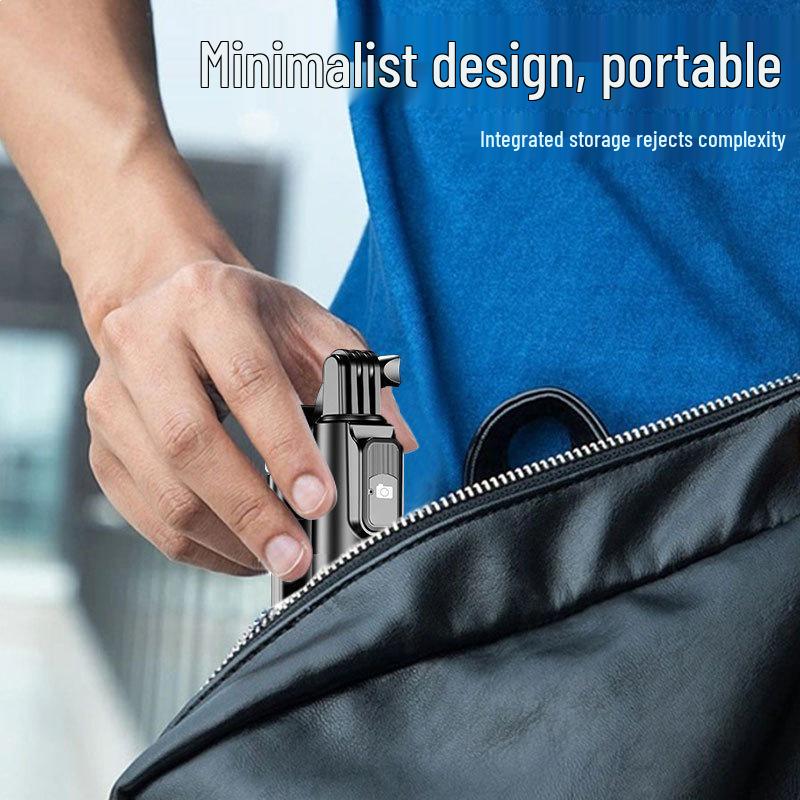 QQE Compact Bluetooth Selfie Stick with 360° Rotation and Adjustable Phone Holder for Horizontal & Vertical Shooting