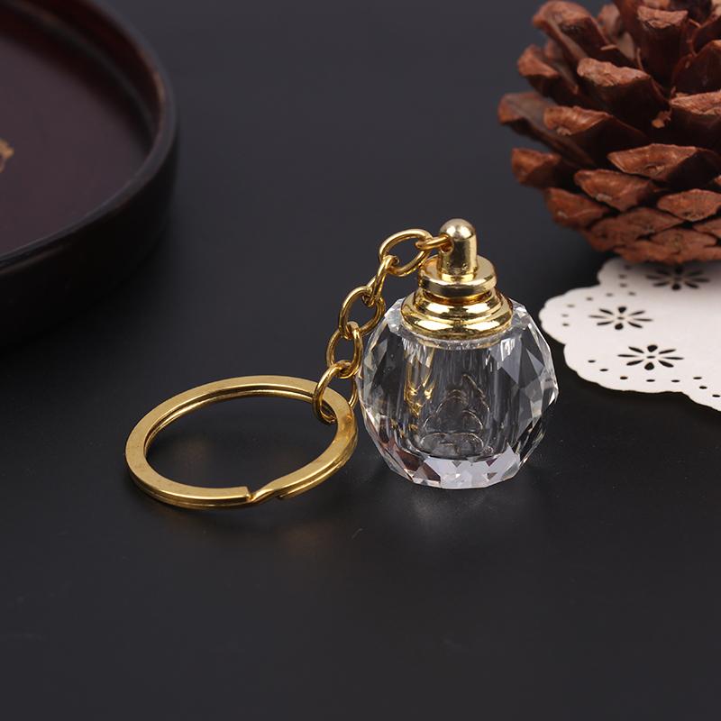 Elegante Mini Glazen Parfumflesje Sleutelhanger Draagbaar Navulbaar Glazen Flesje Met Dop Sleutelhanger Ideaal Cadeau Voor Vriendin, Verjaardag