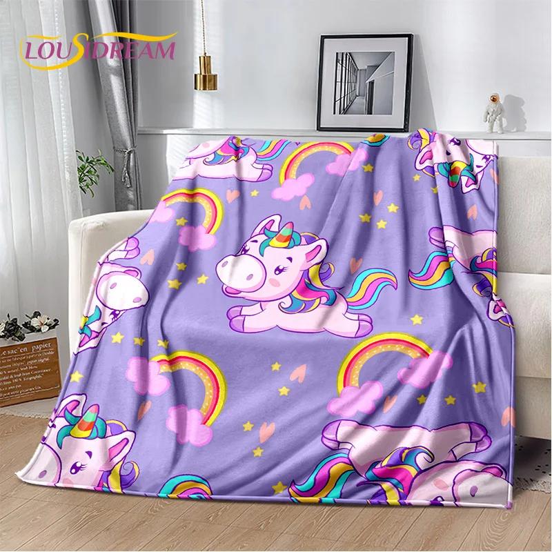 HD Unicorn Cartoon Cute 3D Dream Girl Blanket,Soft Throw Blanket for Home Bedroom Bed Sofa Picnic Travel Office Cover Child Gift