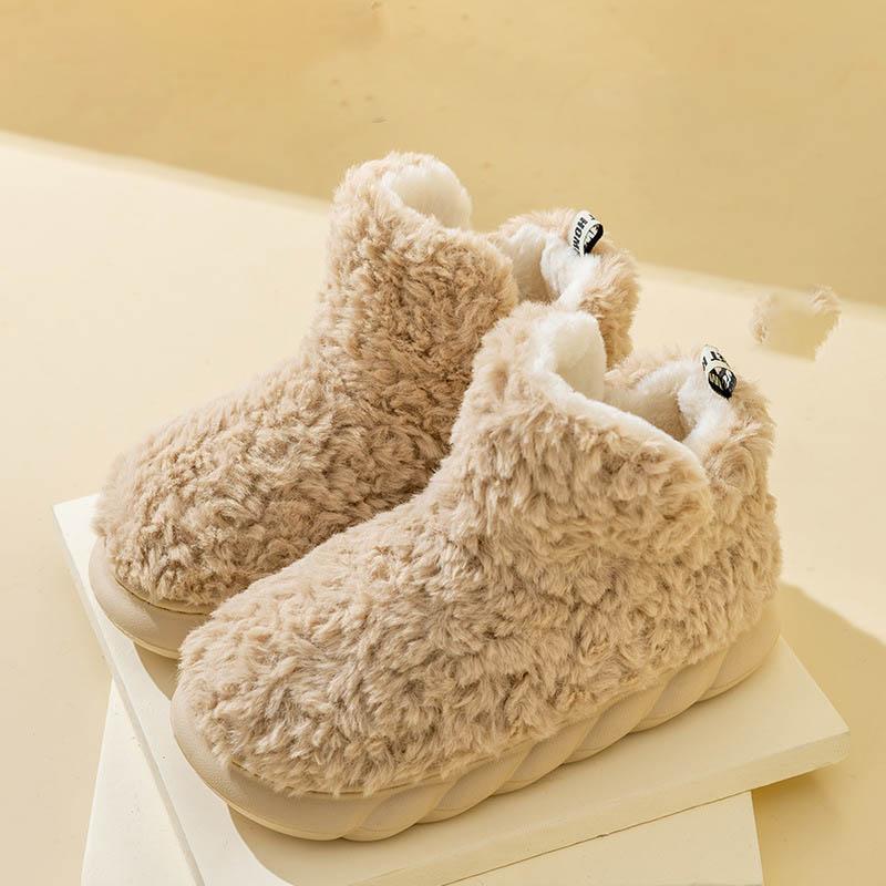 Winter Warm Shoes for Woman Men Indoor Slippers Soft Plush Couples Home Floor Snow Boots Anti-slip Female House Footwear