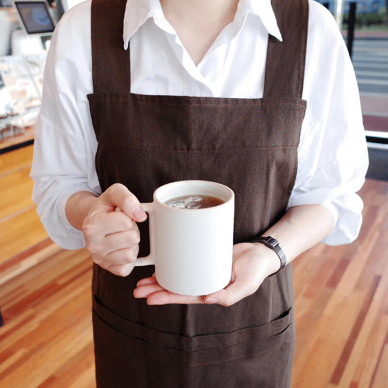 Shiraz Washed Linen Apron Brown