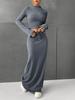 Women's Slimming Lace-up Long Dress Set - Solid Color for Autumn/Spring