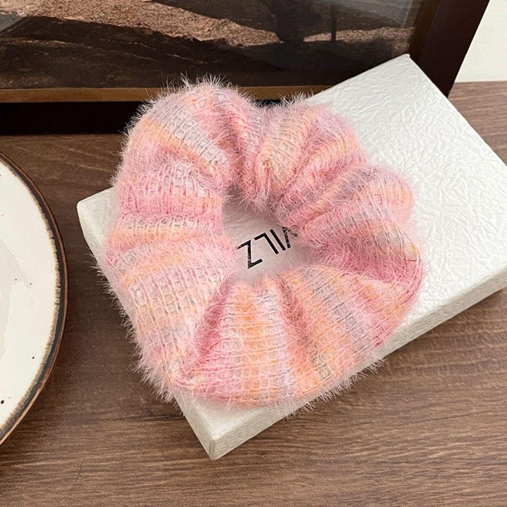 Rubber Band Sweet Knitted Hair Rope Korean Style Knitted Hair Hoop Winter Plush Scrunchies  Party