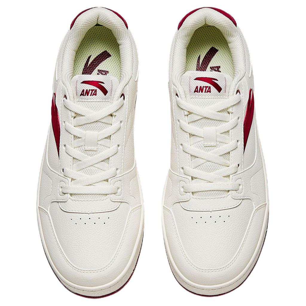 New Anta Original 2 Wear resistant And Lightweight Low top Skateboard Shoes Women's White Red 922548068-6