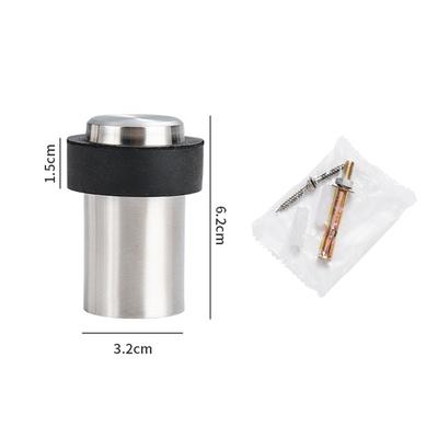 Door Stop Kit Anti Collision Stainless Steel Door Stopper with Rubber Buffer Pad for Home Hotel Office Store