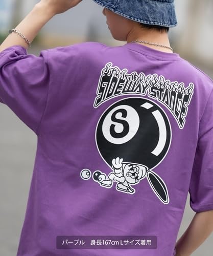 IMPROMES SIDEWAYSTANCE Men's Short Sleeve Ball Print T-Shirt, 70120, Purple