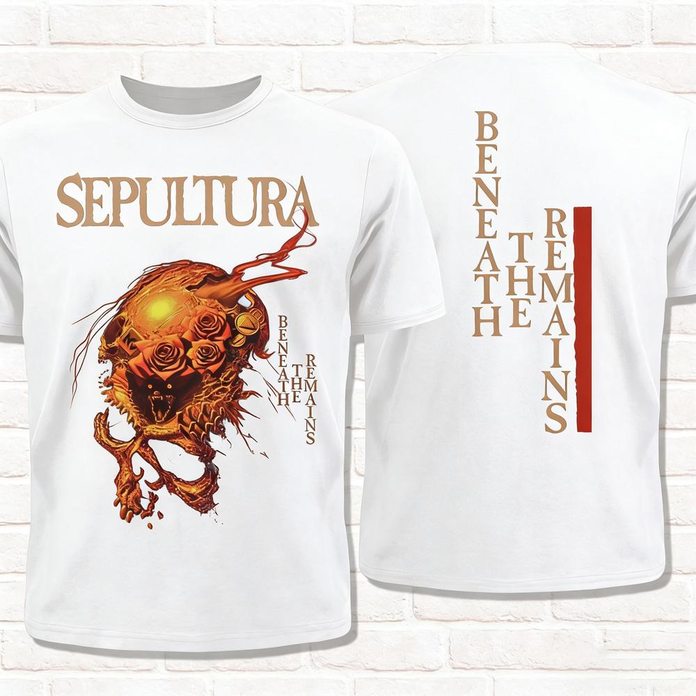 Sepultura TShirt Beneath The Remains 1989 Thrash Death Metal Groove Metal Summer Cotton Mens Women Top Tee Streetwear Casual