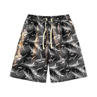 Sommer Strandhosen Herren Outdoorhosen Bedruckte Fünfviertelhosen Paar Strandurlaub Freizeithosen