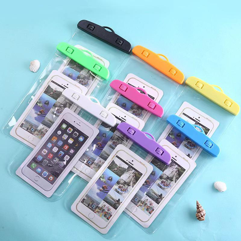 

Светящийся водонепроницаемый чехол для телефона: Сенсорный экран, подходит для дайвинга на пляже, плавания, рафтинга и катания One Size