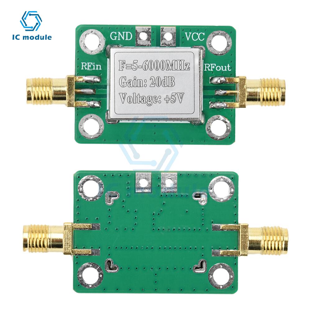 DC 5V 5MHz-6GHz RF Module Ultra-Wideband Medium Power Amplifier Gain 20dB VFH UHF SHF 5-6000Mhz