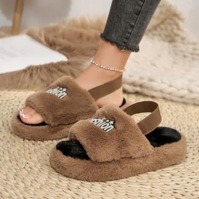 Warm Winter Slippers Fashion Women's Plush Thick-soled Flat Indoor Women's Slippers Non Slip Comfort Bedroom Slippers