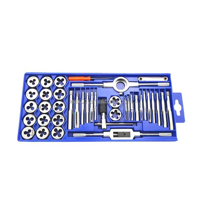 LEE-X 40 PCS TAP&DIE SET Tapping Die Set for Hand Tapping Tools (small Frame) 40PC Metric Thread Gauge Complete Tap Die Set Alloy steel