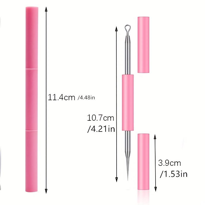 Stainless Steel Portable Silicone Acne Needle Double Head Beauty Squeezing Picking Blackhead Needle Acne Needle