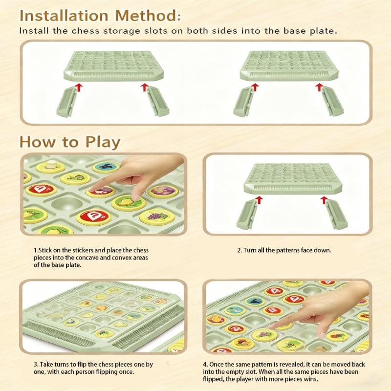 Interactive Flip And Matched Board Game Toy For Kid Adult Parties Practical Family Travel Activity With Colorful Card