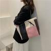 Fashion splicing candy color women's bag new soft surface casual shoulder bag simple hand bag