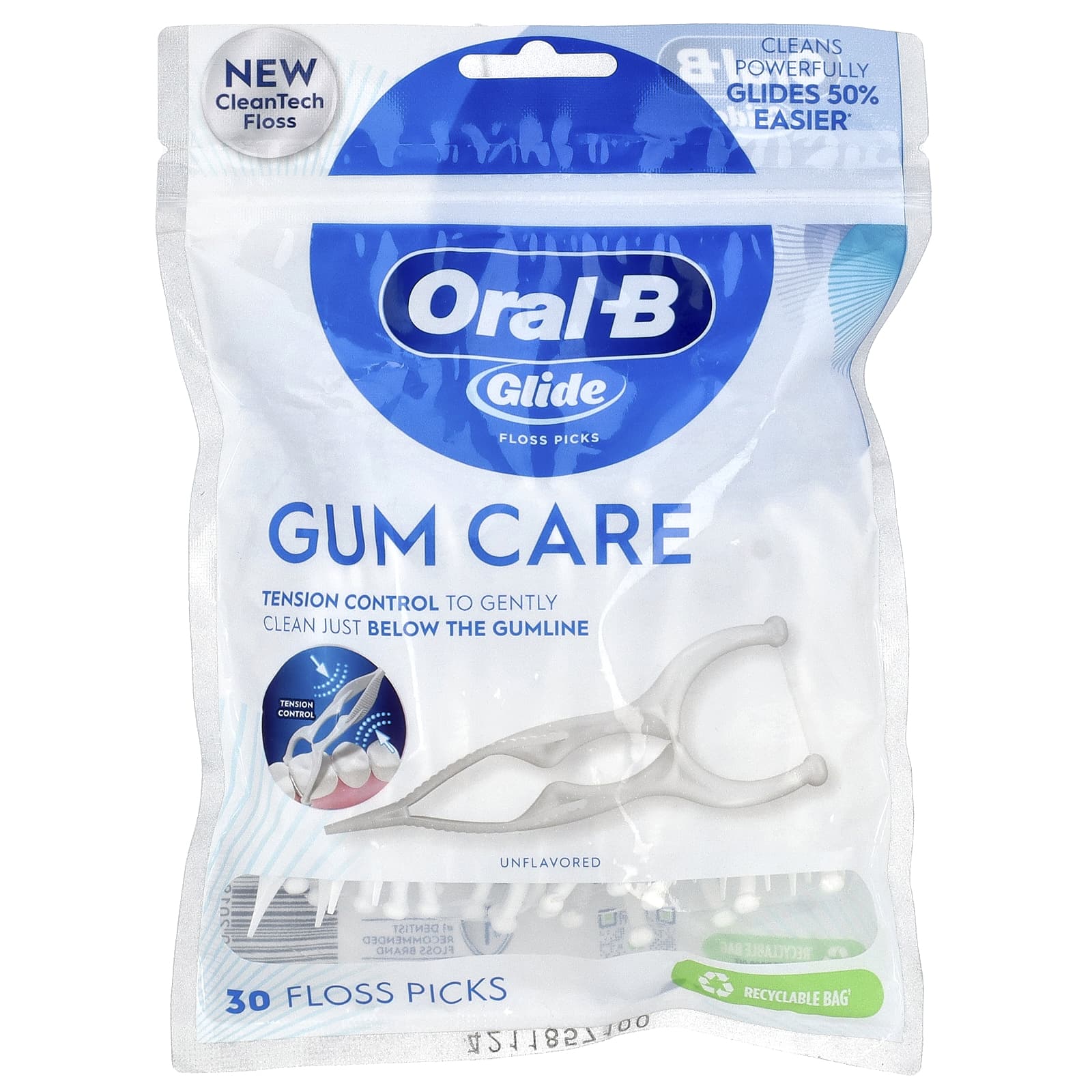 

Oral-B, Glide, Gum Care, Disposable Floss, Flavorless, 30 Disposable Floss Count