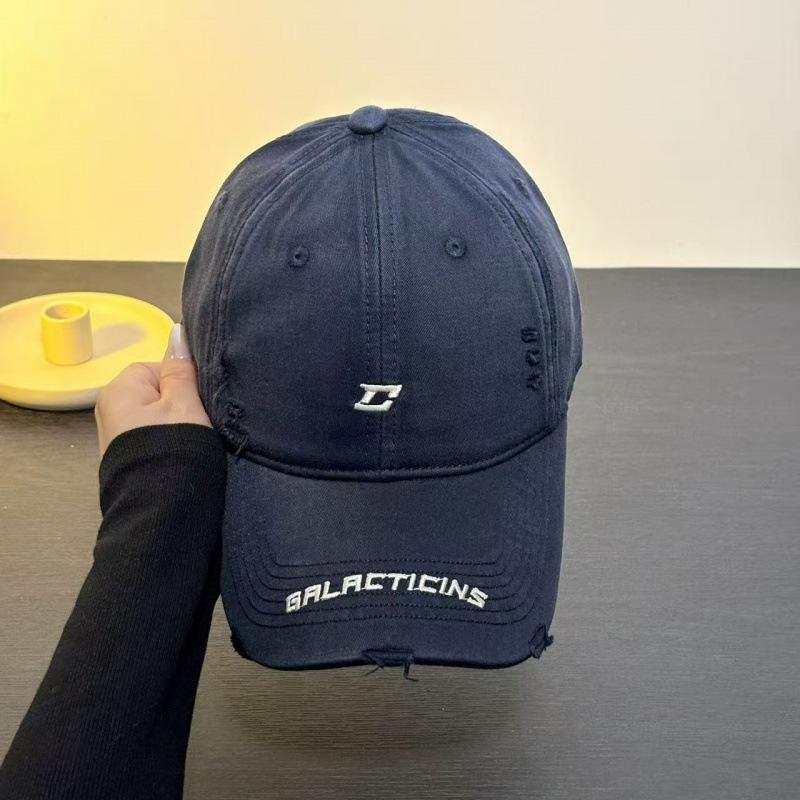 Spring And Summer Edging Ripped Embroidery Letters Baseball Cap Female Simple Fashion Versatile Hat Cap Male