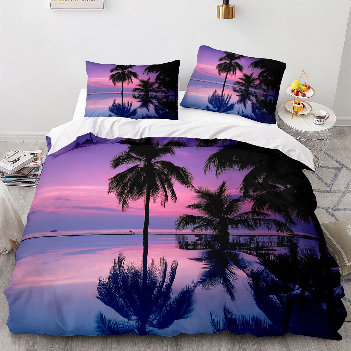 

Sea View Coconut Duvet Cover Large Calico Double Size Quilt Bedding Set Single Full Set For Teens Adults Microfiber Single EU single(135x200cm)