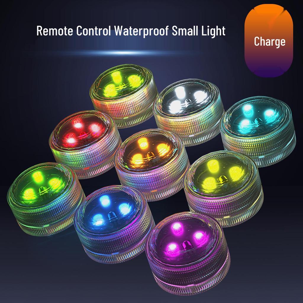 RGB Waterproof USB-Charged Remote Control Diving Light - High Brightness, Seven Colors, Halloween Decoration
