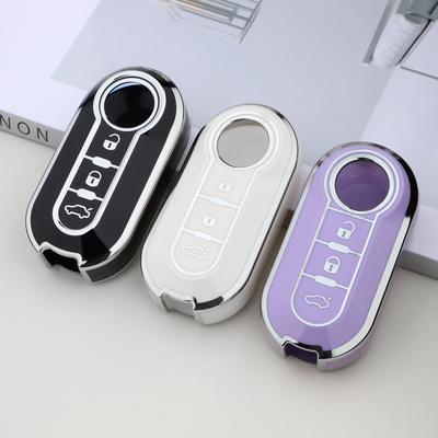 Tpu Car Key Cover Case Remote Key Shell Holder For Fiat 500 Ducato Panda Punto Lancia Musa Flip Folding Protecor Accessories
